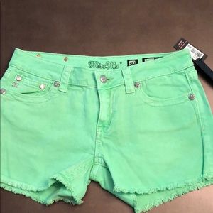 Miss Me lime green shorts. New with tags